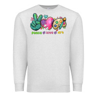 Oatmeal Heather peace love art Premium Sweatshirt - NancyCooperArtShop