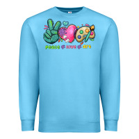 Ocean Blue peace love art Premium Sweatshirt - NancyCooperArtShop