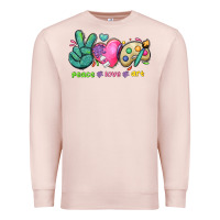 Pale Pink peace love art Premium Sweatshirt - NancyCooperArtShop