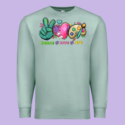 Peace Love Art Premium Sweatshirt Designed By Nancycooperartshop