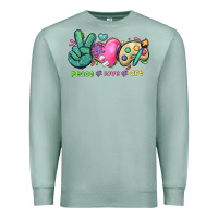Seafoam peace love art Premium Sweatshirt - NancyCooperArtShop