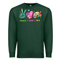Sports Green peace love art Premium Sweatshirt - NancyCooperArtShop