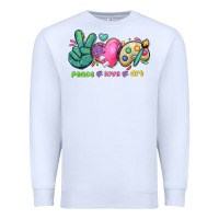 White peace love art Premium Sweatshirt - NancyCooperArtShop