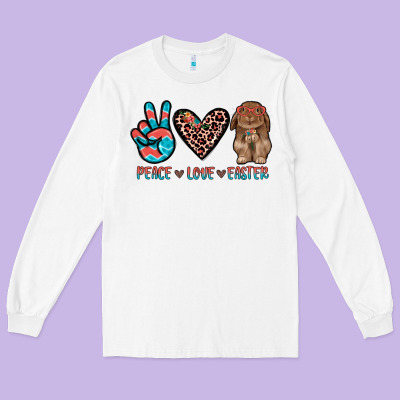 Peace Love Easter Long Sleeve Tee Designed By Jahusdesignshop