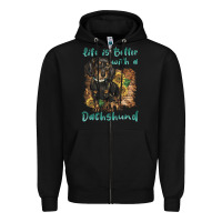 Black life is better with a dachshund Zipper Hoodie - BarkalooDesign