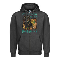 Charcoal Heather life is better with a dachshund Zipper Hoodie - BarkalooDesign