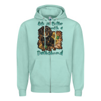 Seafoam life is better with a dachshund Zipper Hoodie - BarkalooDesign