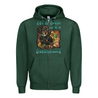 Sports Green life is better with a dachshund Zipper Hoodie - BarkalooDesign