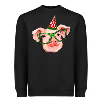 Black pig christmas Heavyweight Sweatshirt - RanaPortraitStore