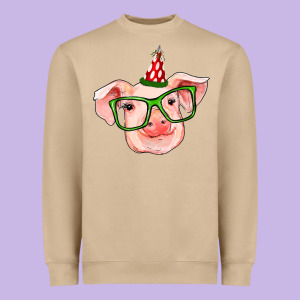 Pig Christmas Heavyweight Sweatshirt Designed By Ranaportraitstore