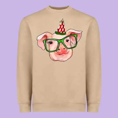Pig Christmas Heavyweight Sweatshirt Designed By Ranaportraitstore