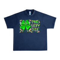 Navy one lucky dude Urban Heavy Tee - RacoonDesign