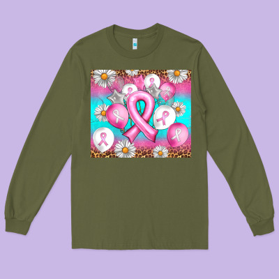 Breast Cancer Balloon Long Sleeve Tee Designed By Artiststas