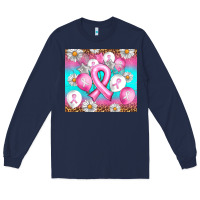 Navy Breast cancer balloon Long Sleeve Tee - Artiststas