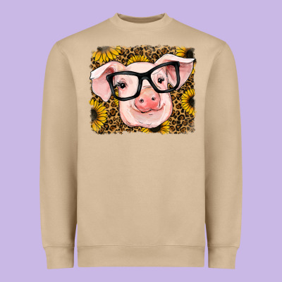 Sunflowers Pig Heavyweight Sweatshirt Designed By Ranaportraitstore