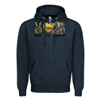 Navy Peace Love Elephant Zipper Hoodie - LillyAllenDesigns