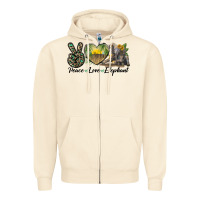 Sandshell Peace Love Elephant Zipper Hoodie - LillyAllenDesigns