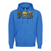 True Royal Peace Love Elephant Zipper Hoodie - LillyAllenDesigns