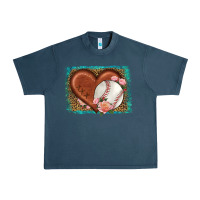 Midnight Navy western leopard baseball heart Urban Heavy Tee - HRA Design Shop