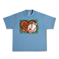Pebble Blue western leopard baseball heart Urban Heavy Tee - HRA Design Shop