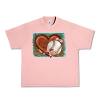 Salmon western leopard baseball heart Urban Heavy Tee - HRA Design Shop