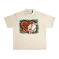 Sandshell western leopard baseball heart Urban Heavy Tee - HRA Design Shop