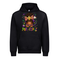Black mardi gras principal afro messy bun Urban Hoodie - texasbilliewilder