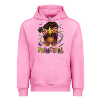 Fuchsia Pink mardi gras principal afro messy bun Urban Hoodie - texasbilliewilder
