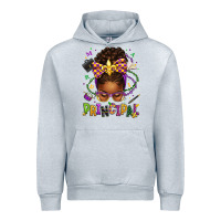 Heather Grey mardi gras principal afro messy bun Urban Hoodie - texasbilliewilder