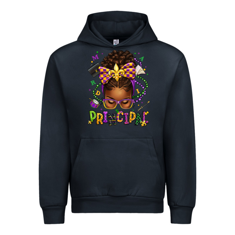 Mardi Gras Principal Afro Messy Bun Urban Hoodie by texasbilliewilder | Teevron