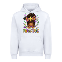 White mardi gras principal afro messy bun Urban Hoodie - texasbilliewilder