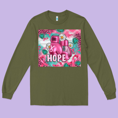Breast Cancer Boxing Gloves Long Sleeve Tee Designed By Artiststas