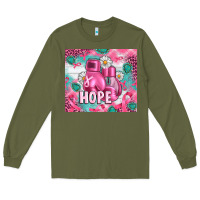 Army Green Breast Cancer Boxing Gloves Long Sleeve Tee - Artiststas