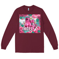 Burgundy Breast Cancer Boxing Gloves Long Sleeve Tee - Artiststas