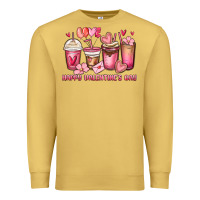 Antique Gold happy valentine's day coffee cups Premium Sweatshirt - MaliasSmallBusiness