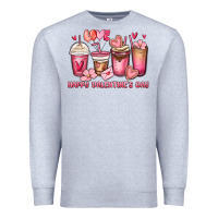 Heather Grey happy valentine's day coffee cups Premium Sweatshirt - MaliasSmallBusiness