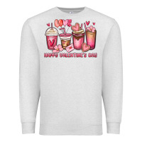 Oatmeal Heather happy valentine's day coffee cups Premium Sweatshirt - MaliasSmallBusiness