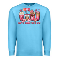 Ocean Blue happy valentine's day coffee cups Premium Sweatshirt - MaliasSmallBusiness