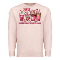 Pale Pink happy valentine's day coffee cups Premium Sweatshirt - MaliasSmallBusiness