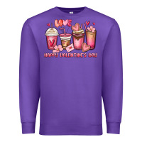 Purple happy valentine's day coffee cups Premium Sweatshirt - MaliasSmallBusiness