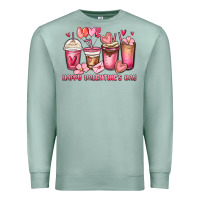 Seafoam happy valentine's day coffee cups Premium Sweatshirt - MaliasSmallBusiness
