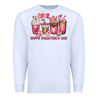White happy valentine's day coffee cups Premium Sweatshirt - MaliasSmallBusiness