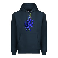 Navy Bluebonnet Flower Premium Hoodie - LillyAllenDesigns