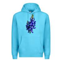 Ocean Blue Bluebonnet Flower Premium Hoodie - LillyAllenDesigns
