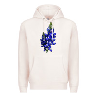 Pale Pink Bluebonnet Flower Premium Hoodie - LillyAllenDesigns