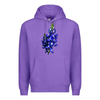 Purple Bluebonnet Flower Premium Hoodie - LillyAllenDesigns
