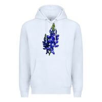 White Bluebonnet Flower Premium Hoodie - LillyAllenDesigns
