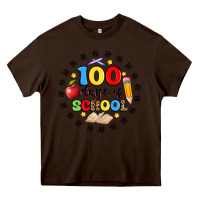 Chocolate Brown 100 days of school Heavy Core Tee - Artiststas