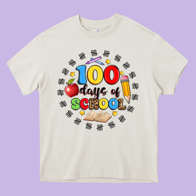 100 Days Of School Heavy Core Tee Designed By Artiststas