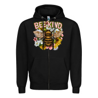 Black bee kind Zipper Hoodie - NancyCooperArtShop